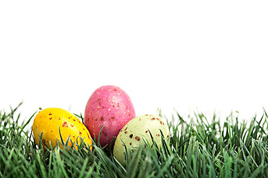 小,复活节彩蛋,草,白色背景,背景