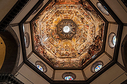 壁画,穹顶,大教堂,圣母百花大教堂,中央教堂,世界遗产,佛罗伦萨,托斯卡纳,意大利