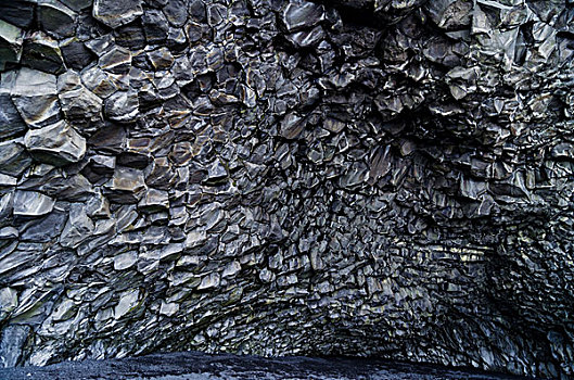 洞穴,玄武岩,海滩,南海岸,冰岛,欧洲