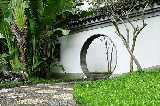 圆,入口,中式花园,香港