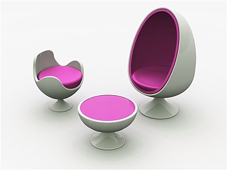 现代,蛋,椅子,粉色