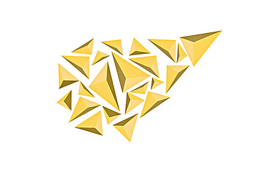 金色三角四面体晶石素材背景