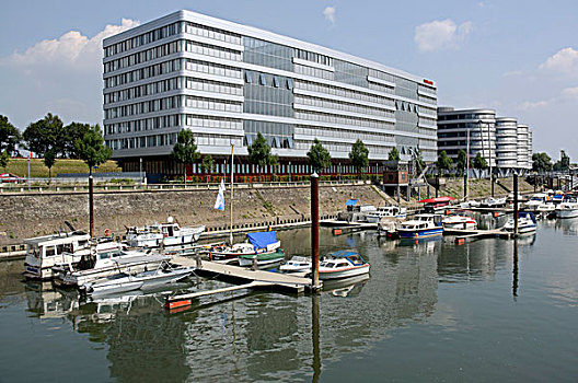 建筑,码头,内港,杜伊斯堡,北莱茵-威斯特伐利亚,德国,欧洲