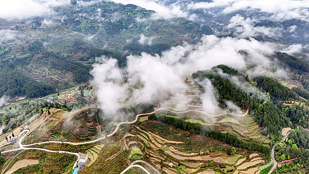 重庆酉阳,青山雾漫别样美