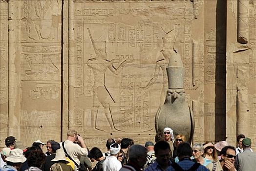 高安宝神庙,埃及,最好,保存,庙宇,植物,神,霍鲁斯,健身,猎鹰,伊迪芙