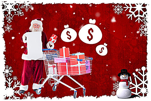圣诞老人,礼物,购物车