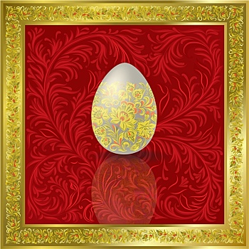 复活节彩蛋,红色,花,背景