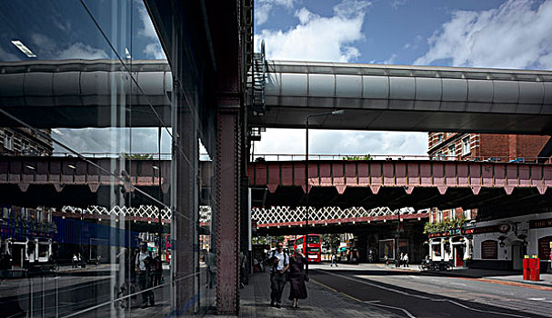滑铁卢车站,伦敦,铁路,桥,酒吧