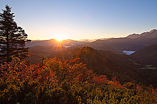 日出,贝希特斯加登阿尔卑斯山