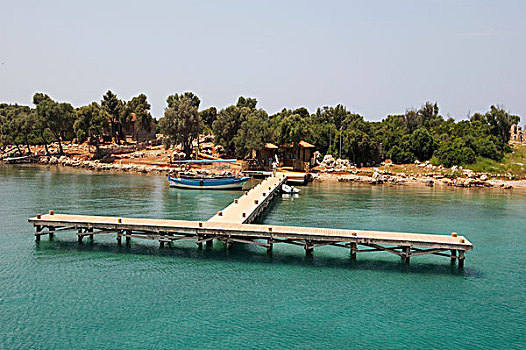 码头,岛屿,爱琴海,土耳其