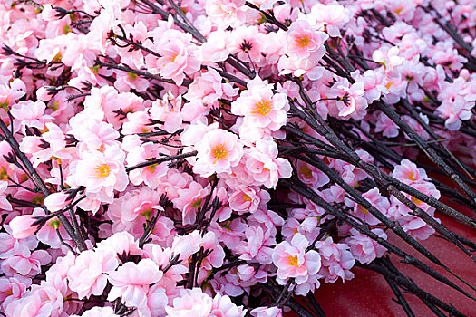 北京春节庙会上的手工花枝