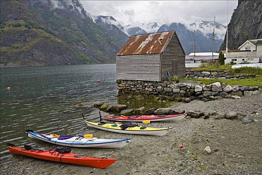 皮划艇,海滩,挪威,斯堪的纳维亚,欧洲