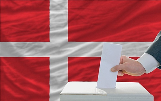 男人,投票,选举,丹麦,正面,旗帜