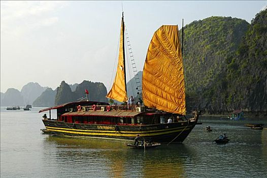 帆船,船,下龙湾,越南