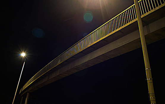 行人,步行桥,夜晚