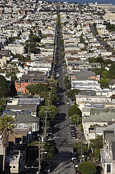 街道,山谷,旧金山,加利福尼亚,美国