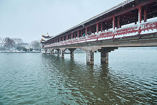 湖南省开福区烈士公园冬季雪景