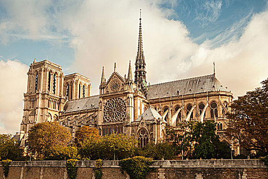 巴黎,大教堂,流行,城市,地标,旧式,复古,照片