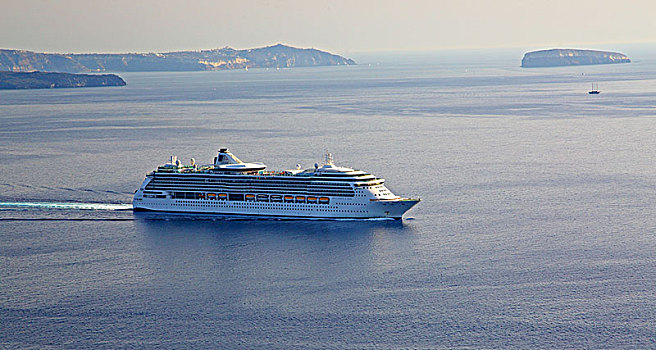游船,海洋,锡拉岛,基克拉迪群岛,爱琴海岛屿,爱琴海,希腊