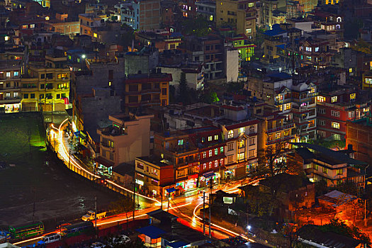 尼泊尔加德满都夜景