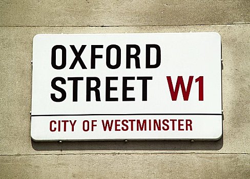 英格兰,伦敦,牛津街,墙壁,标识