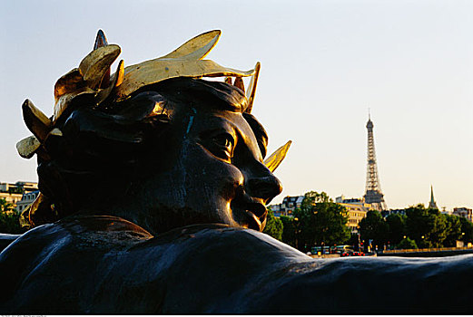 雕塑,埃菲尔铁塔,巴黎,法国