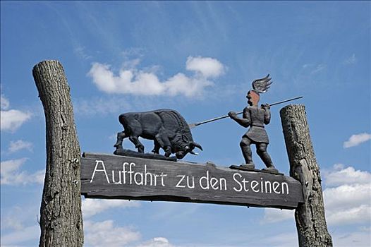 标牌,岩石构造,徒步旅行,藻厄兰,区域,北莱茵威斯特伐利亚
