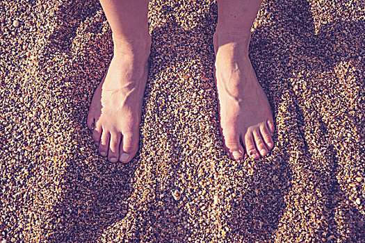 脚,美女,海滩
