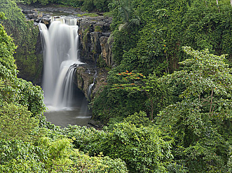 瀑布,巴厘岛,印度尼西亚