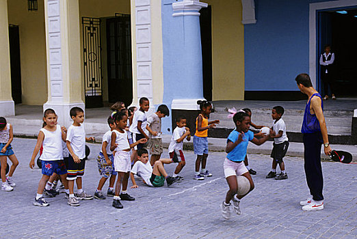 古巴,老哈瓦那,街景,学童,训练班