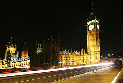 英格兰,伦敦,威斯敏斯特,议会大厦,夜晚
