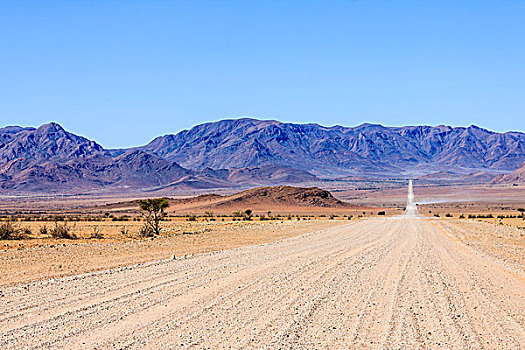 沙子,道路,山,后面,自然保护区,纳米比亚,非洲