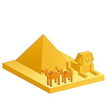 骆驼,站立,靠近,金字塔,狮身人面像,吉萨金字塔
