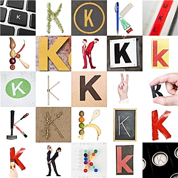 抽象拼贴画,字母k