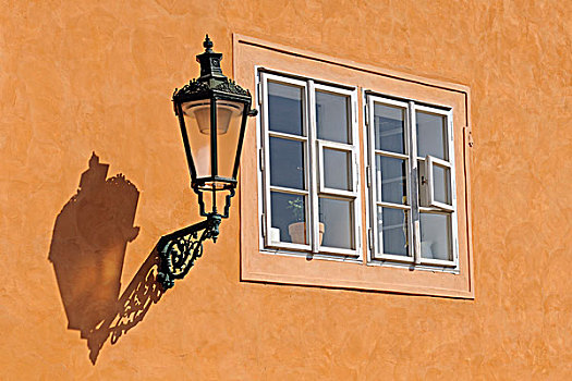 历史,灯笼,墙壁,布拉格,捷克共和国,欧洲