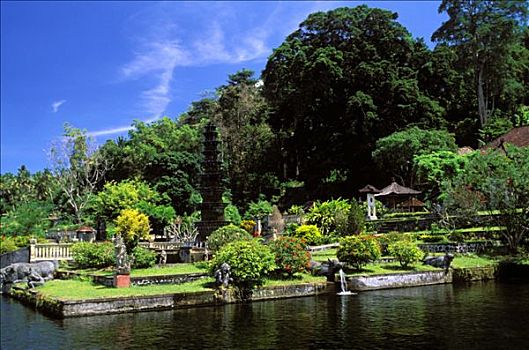印度尼西亚,巴厘岛,水,宫殿,盆地,公园