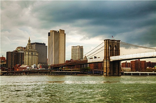 纽约,城市,布鲁克林大桥
