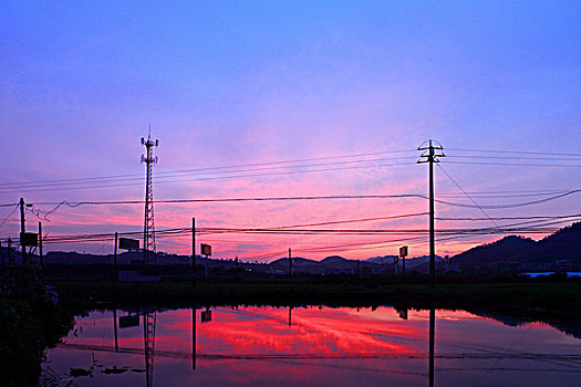 风景,杆,水