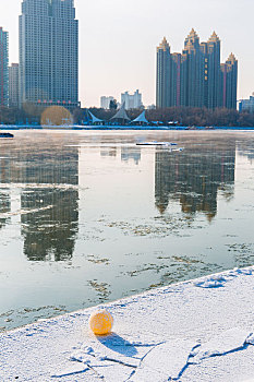 吉林松花江畔雪景