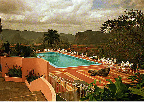 酒店,游泳池,风景,天空,云尼斯,古巴