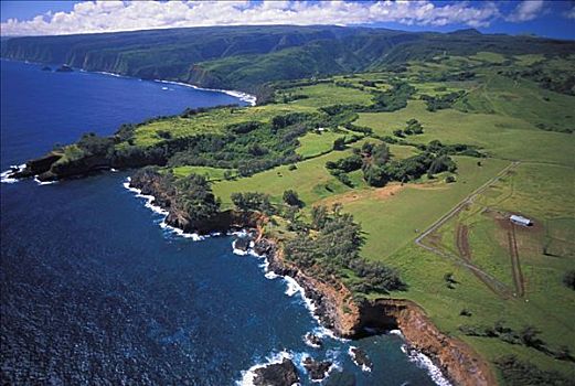 夏威夷,夏威夷大岛,北柯哈拉,航拍,崎岖,柯哈拉海岸