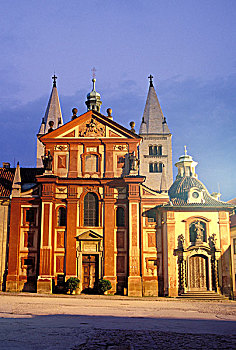 欧洲,捷克共和国,布拉格,布拉格城堡,大教堂,圣乔治