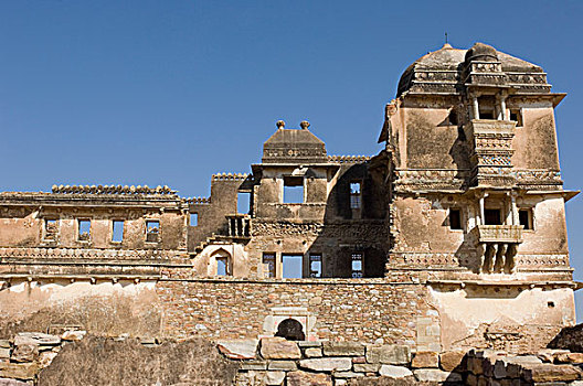 仰视,宫殿,堡垒,拉贾斯坦邦,印度