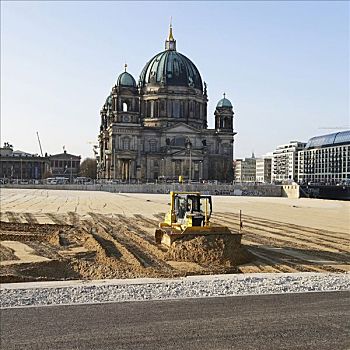 挖掘机,工地,论坛,位置,柏林大教堂,柏林,德国,欧洲
