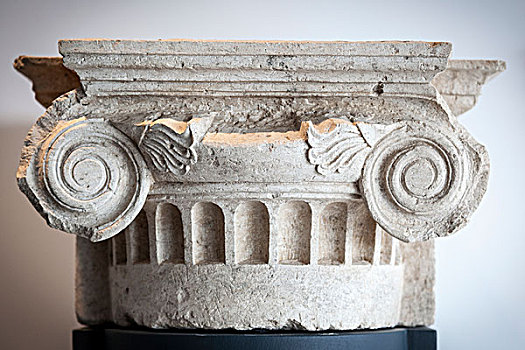 特写,石头,柱子,展示,考古博物馆,马其顿,希腊