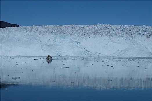 船,正面,冰河,格陵兰