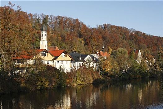 沃尔夫拉策豪森,安德里亚,教区教堂,洛伊萨赫河,上巴伐利亚,德国,欧洲