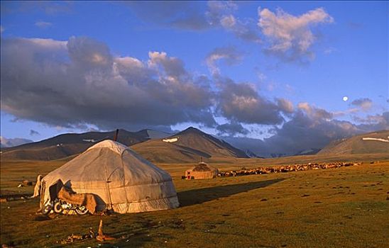 蒙古,省,蒙古包,冬天