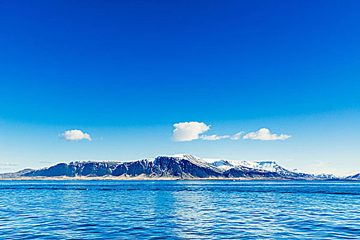 蓝色,海洋,远景,山,背景