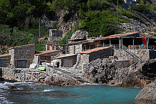 石头,房子,马略卡岛,巴利阿里群岛,西班牙,欧洲
